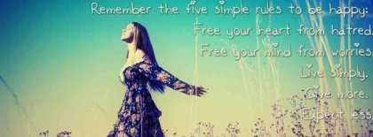 Five Simple Rules To Be Happy Facebook Covers